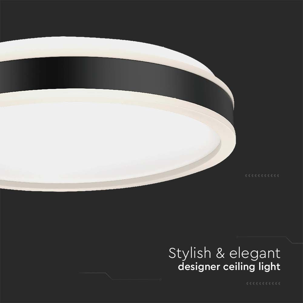 24W Lampa dekoracyjna LED / Barwa: 4000K / Kolor: Czarny / Kształt: Okrągły
