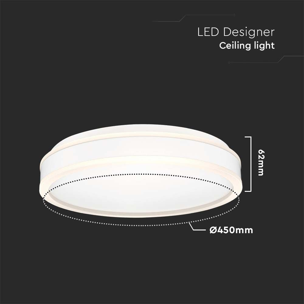 24W Lampa dekoracyjna LED / Barwa: 4000K / Kolor: Biały / Kształt: Okrągły