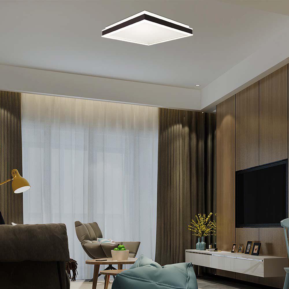 18W Lampa dekoracyjna LED / Barwa: 4000K/ Kolor: Czarny / Kształt: Kwadratowy