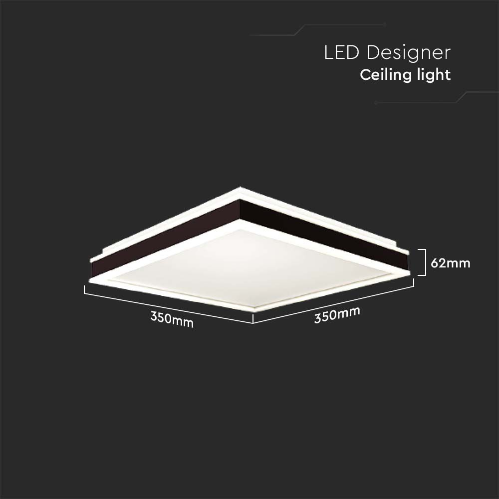 18W Lampa dekoracyjna LED / Barwa: 4000K/ Kolor: Czarny / Kształt: Kwadratowy
