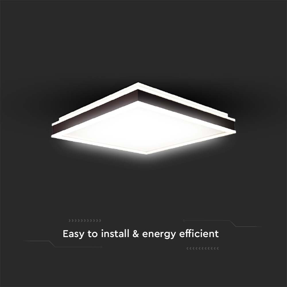18W Lampa dekoracyjna LED / Barwa: 4000K/ Kolor: Czarny / Kształt: Kwadratowy