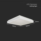 18W Lampa dekoracyjna LED / Barwa: 4000K / Kolor: Biały / Kształt: Kwadratowy