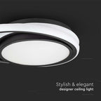 24W Lampa dekoracyjna LED / Barwa: 4000K/ Kolor: Czarny DOUBLE / Kształt: Okrągły