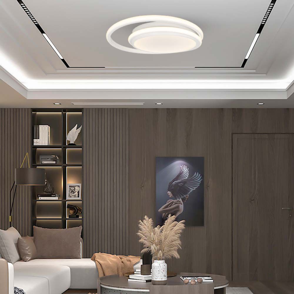 24W Lampa dekoracyjna LED / Barwa: 4000K / Kolor: Biały DOUBLE / Kształt: Okrągły