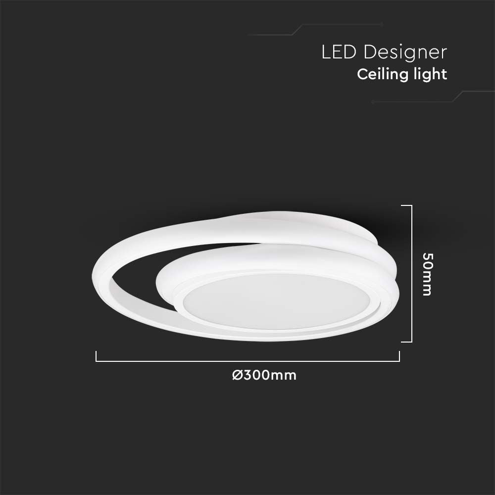 24W Lampa dekoracyjna LED / Barwa: 4000K / Kolor: Biały DOUBLE / Kształt: Okrągły
