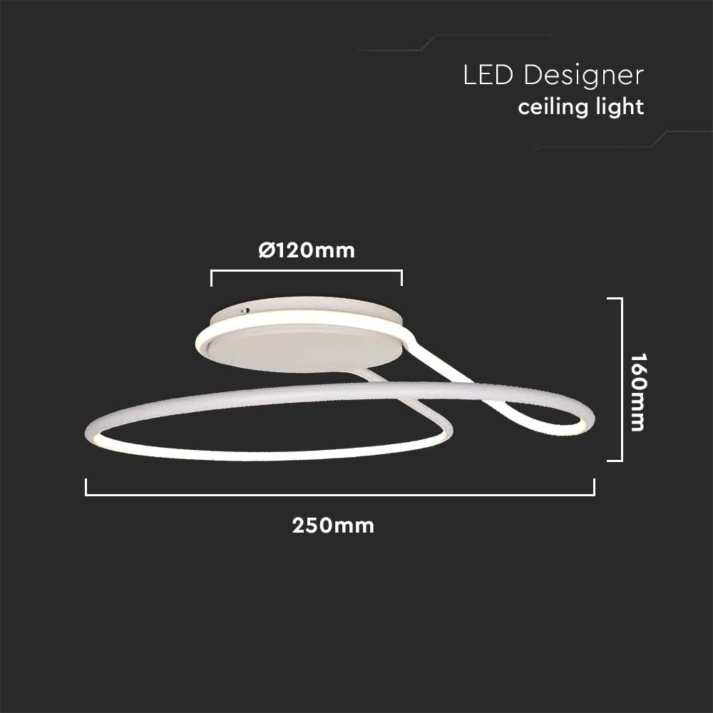 24W Lampa dekoracyjna LED / Barwa: 4000K / Kolor: Biały