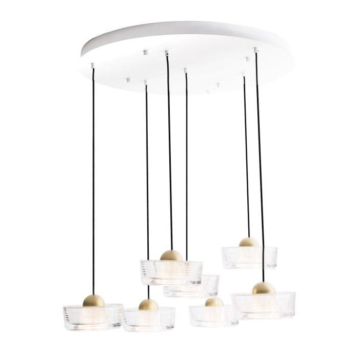 Maxlight Lampa wisząca Lipari VII - Aluminium + akryl - Biały + złoty szczotkowany P0544