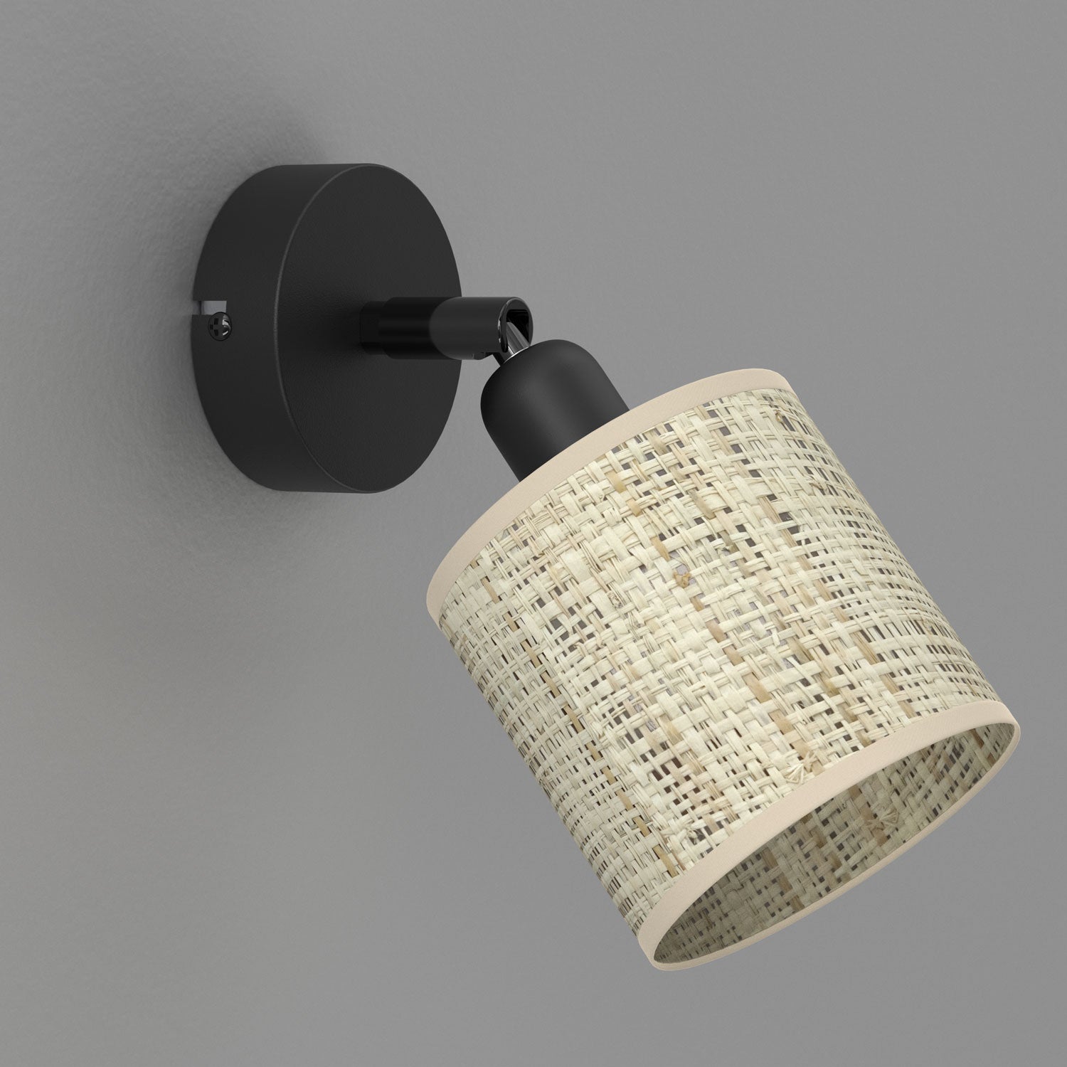 spot Rattan black, shade dia 100 , h 100, 1xE27