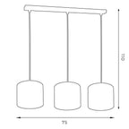 żyrandol Arden listwa, black, cylinder shade dia 180, h 150 green/gold 3xE27