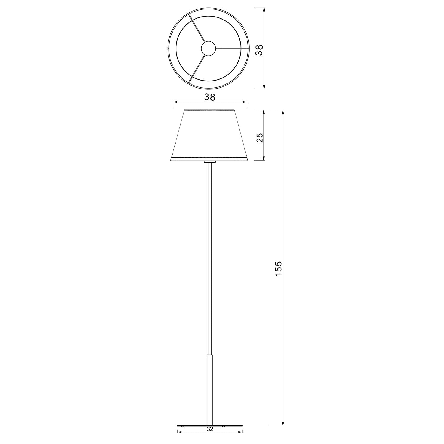 lampa podł. Arden prosta, white, cone shade dia 280/380, h 300 white 1xE27
