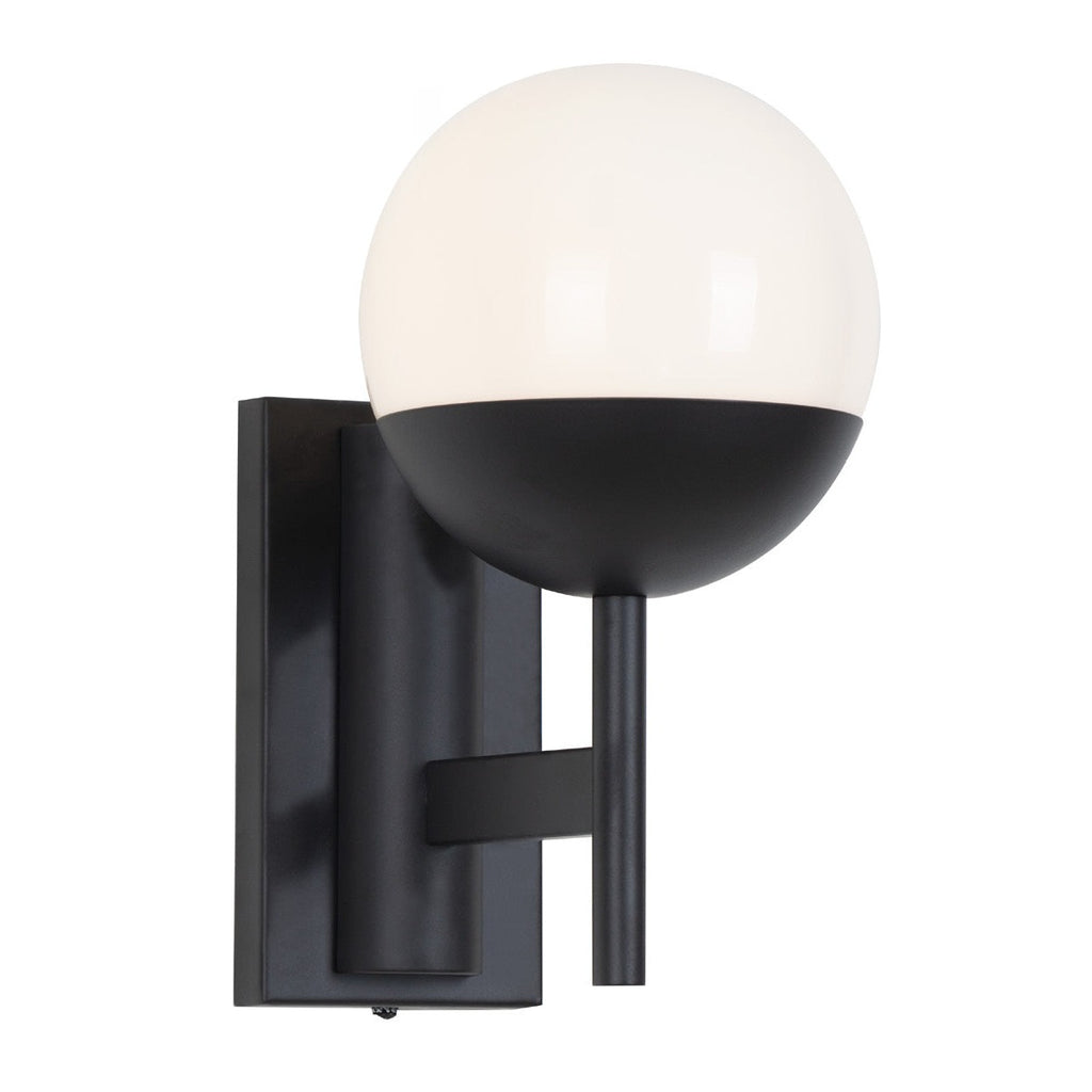 Maxlight Kinkiet Dallas - Metal + błyszczące szkło mleczne - Czarny W0255
