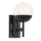 Maxlight Kinkiet Dallas - Metal + błyszczące szkło mleczne - Czarny W0255