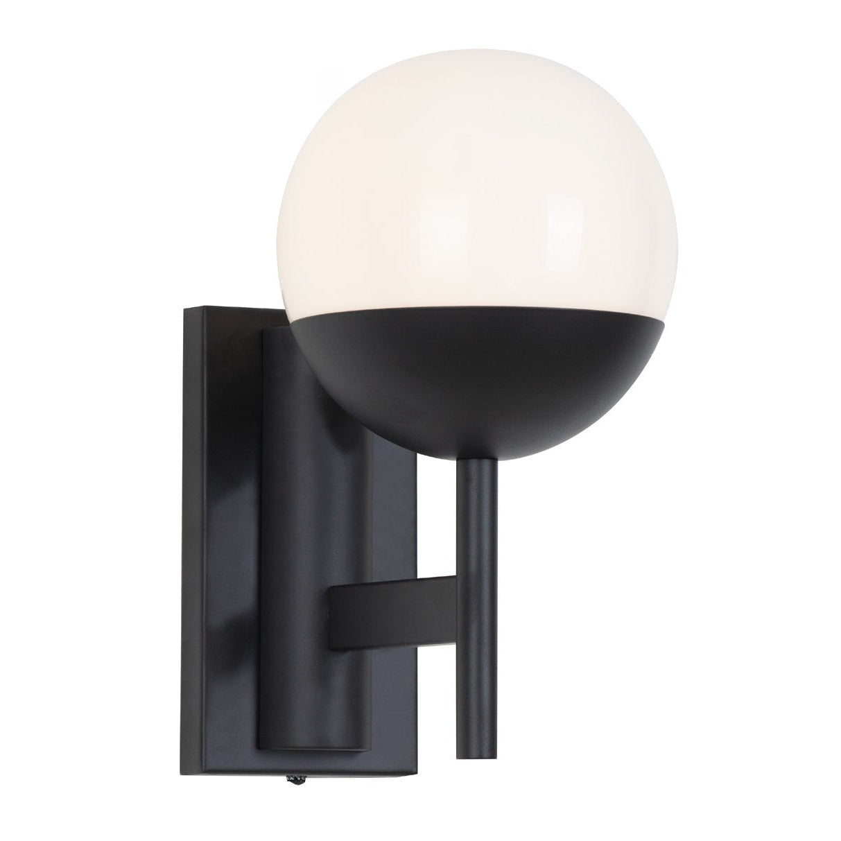 Maxlight Kinkiet Dallas - Metal + błyszczące szkło mleczne - Czarny W0255