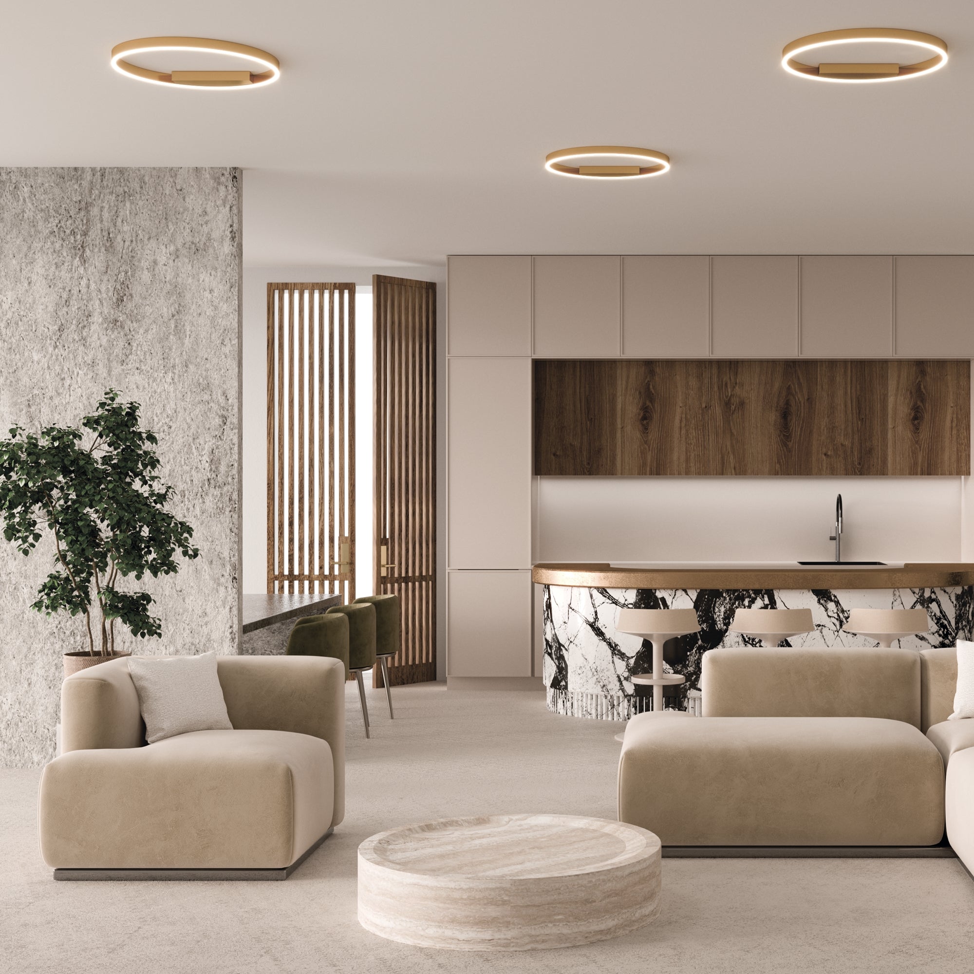 Maytoni Plafon Rim - Aluminium - Mosiądz MOD058CL-L35BSK