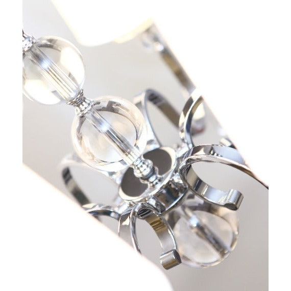 Maxlight Lampa wisząca Charlotte 70cm - Metal + szkło + tkanina - Chrom P0109