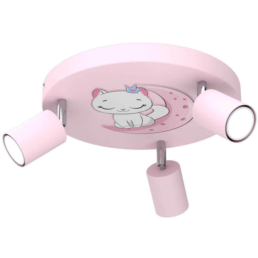spot Fun Night Cat pinkplate dia 300, 3xGU10