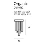 Maxlight Plafon Organic 20cm - Metal + akryl - Złoty C0197D