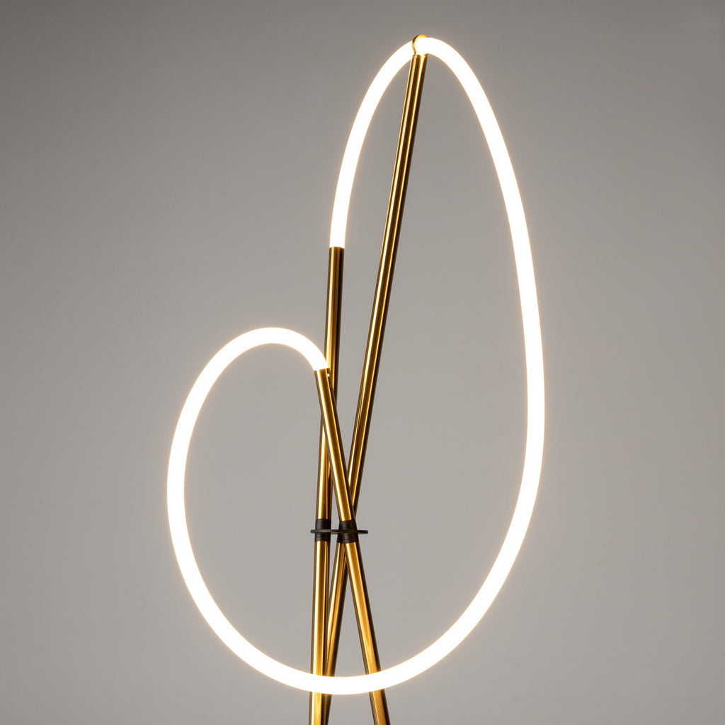 Maytoni Lampa podłogowa Crochet - Aluminium - Mosiądz MOD369FL-L36BS3K