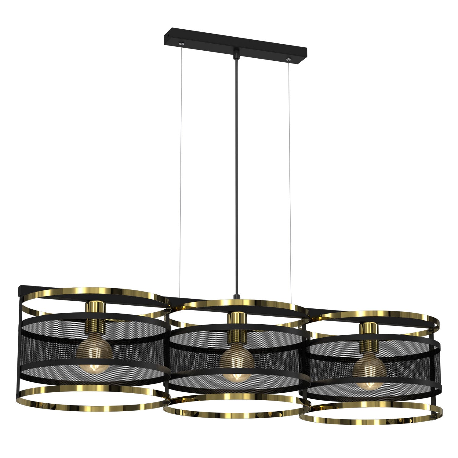 żyrandol Rim black/gold 3xE27