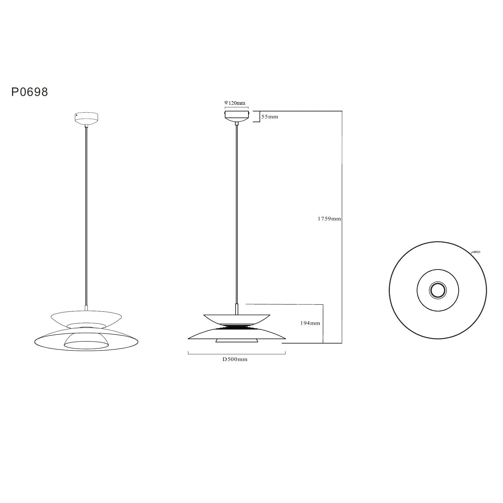 Maxlight Lampa wisząca Mayumi - Aluminium - Beżowy NCS S 3010-Y50R P0698