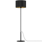 lampa podł. Arden prosta, black, cylinder shade dia 400, h 250 black/gold 1xE27