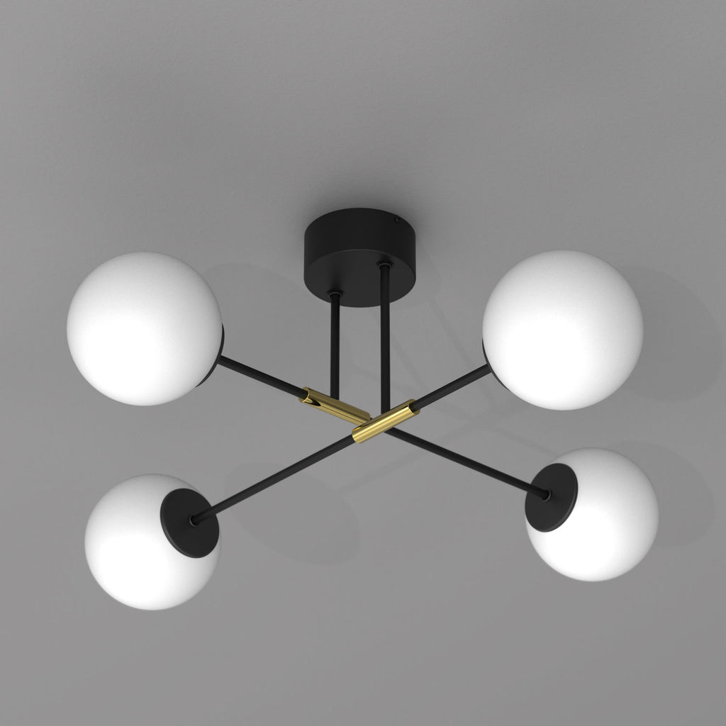 plafon Glame black/gold 4xE27