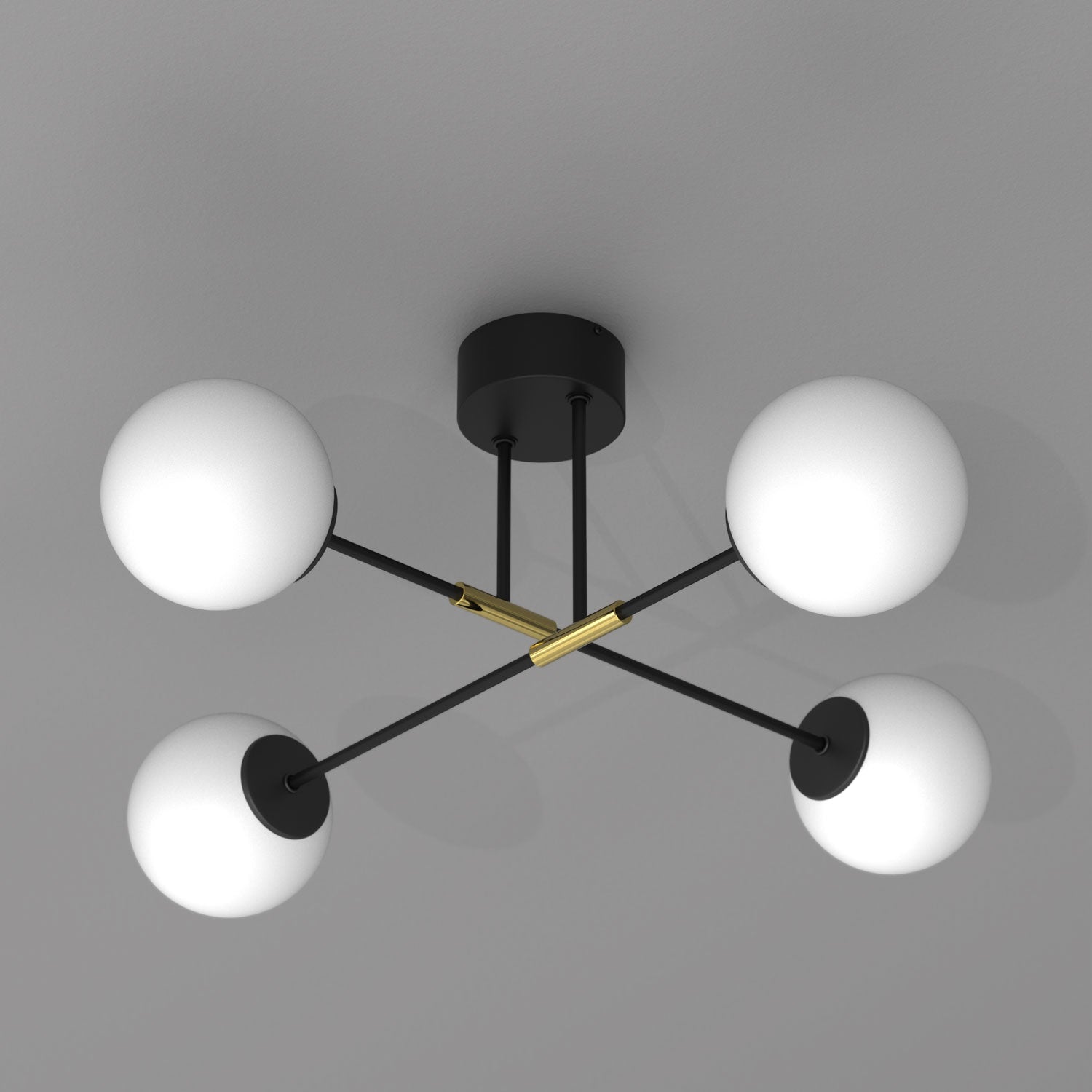 plafon Glame black/gold 4xE27