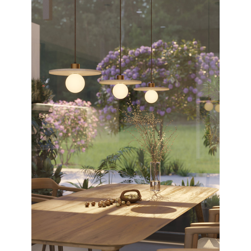 Maxlight Lampa wisząca Lando - Kamień naturalny - Kremowy P0650