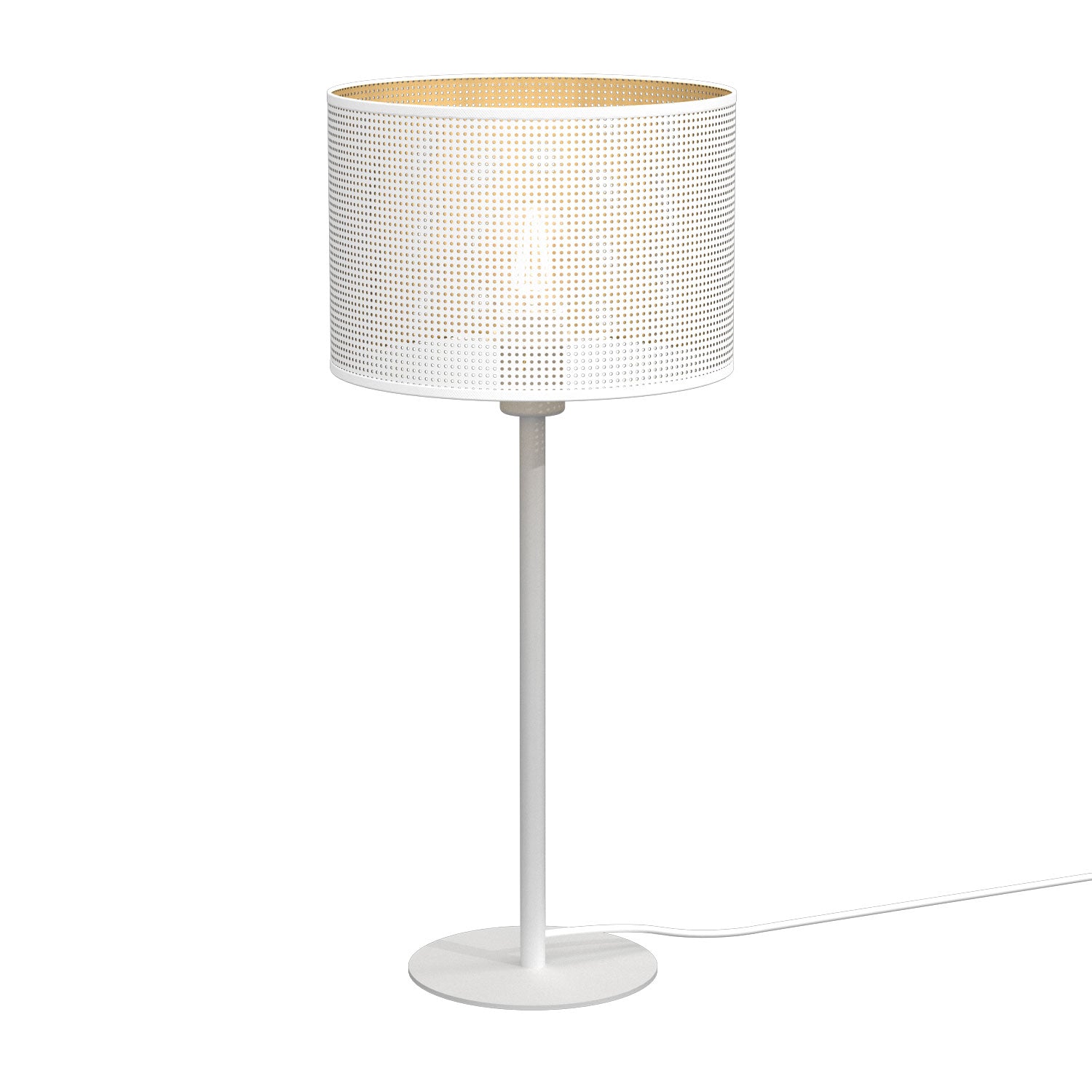 lampka gab. H 58 Loft shade white, cylinder shade dia 250, h 170 white/gold 1xE27