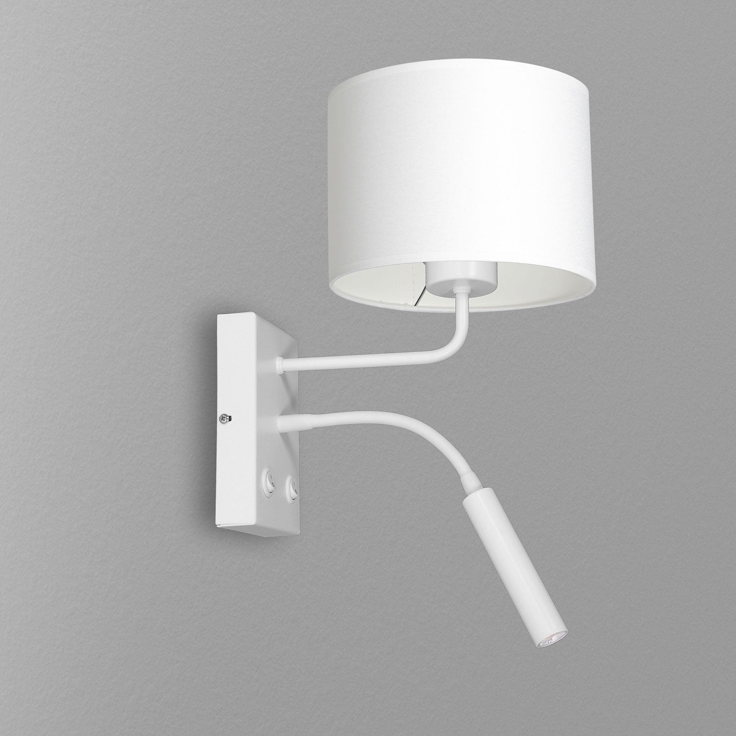 kinkiet Arden G9+E27 white, cylinder shade dia 180, h 150 white 1xE27+1xG9