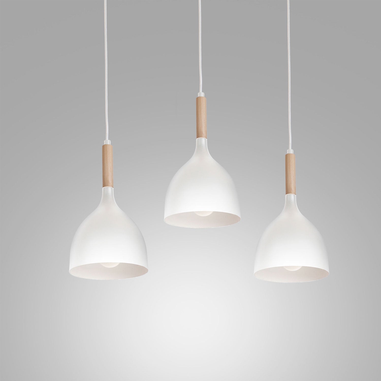 żyrandol listwa Noak white/natural wood 3xE27