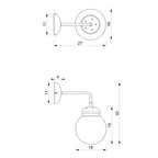 wall lamp Hydro opal glass dia 160 mm 1xE27