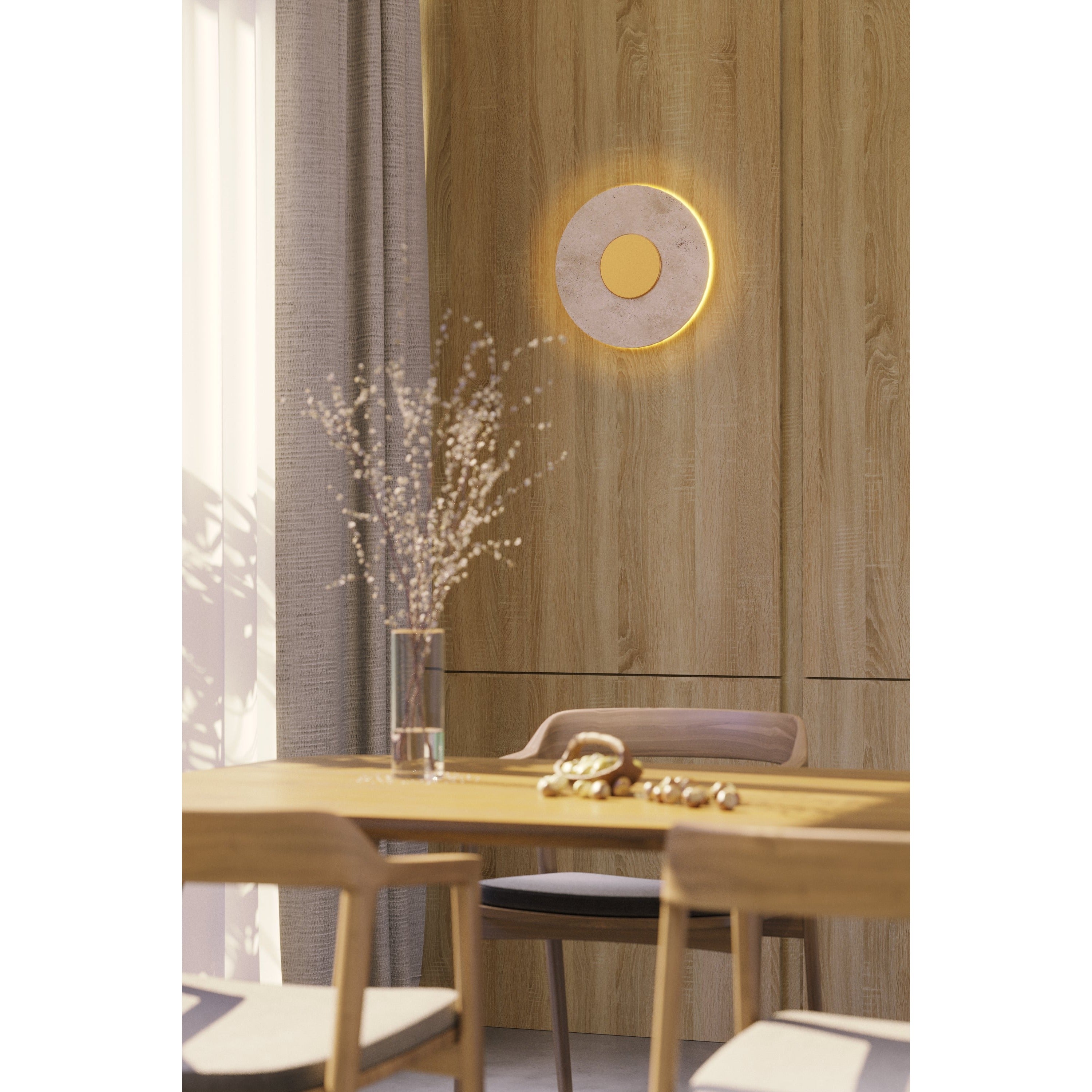 Maxlight Kinkiet Sun - Trawertyn - Złoty W0417