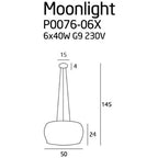 Maxlight Lampa wisząca P0076-06x Moonlight - Szkło lustrzane + metal - Chrom P0076-06X