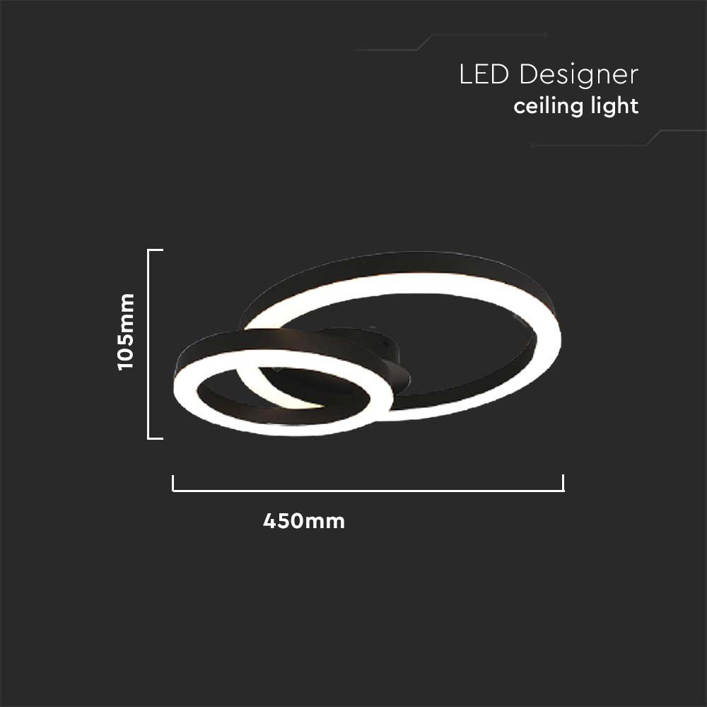 20W Lampa dekoracyjna LED dwupierścieniowa / Barwa: 3000K
