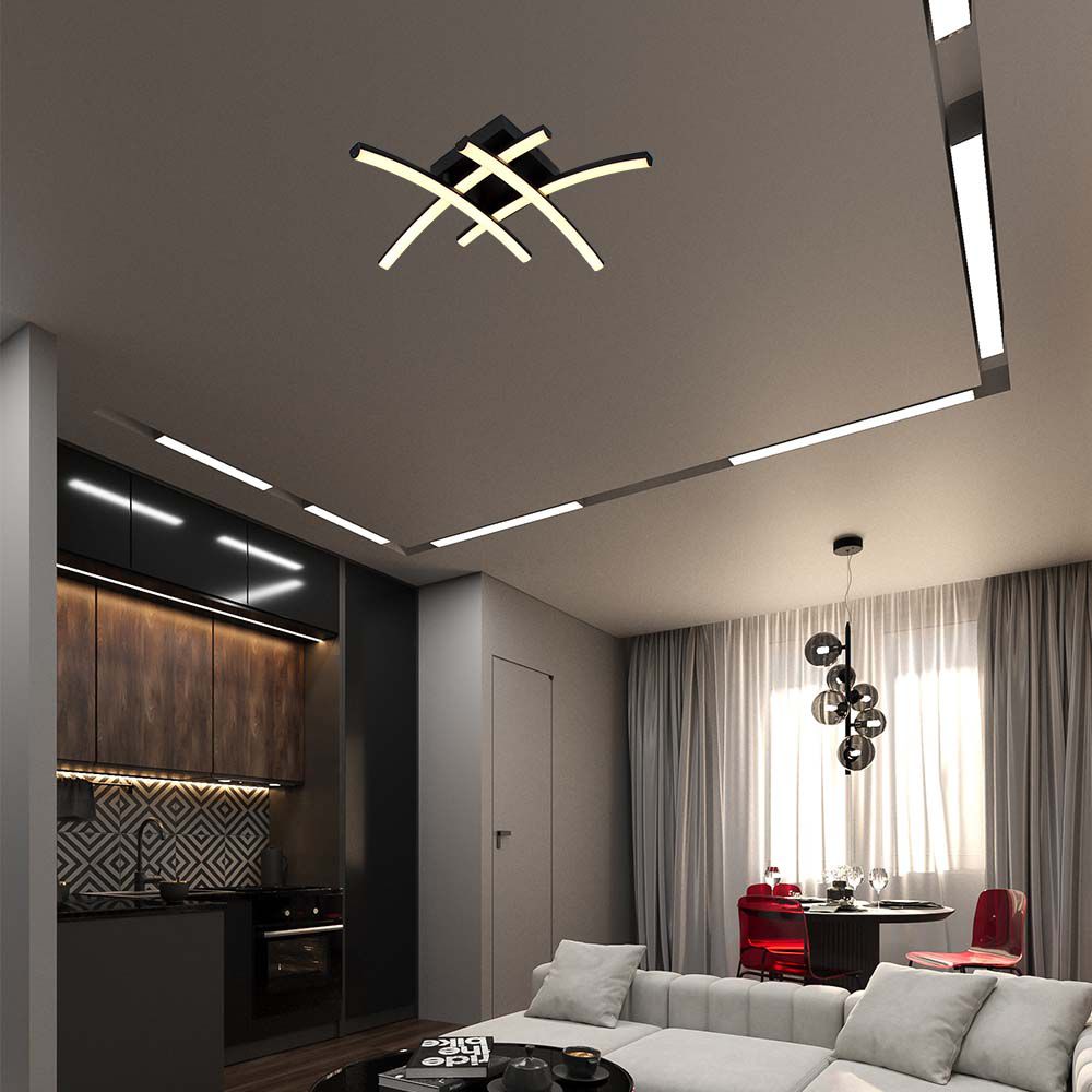 24W Lampa dekoracyjna LED sufitowa / Barwa: 3000K / Kolor: Czarny