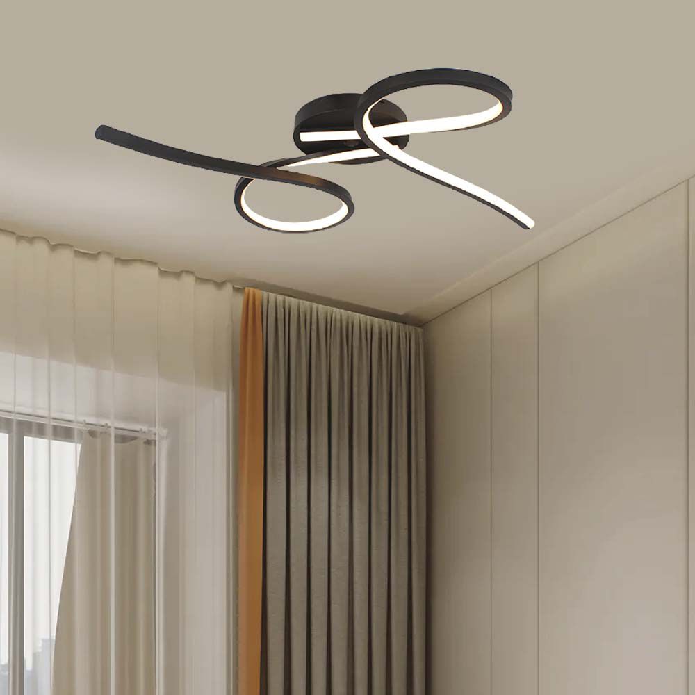 24W Lampa dekoracyjna LED sufitowa / Barwa: 3000K / Kolor: Czarny