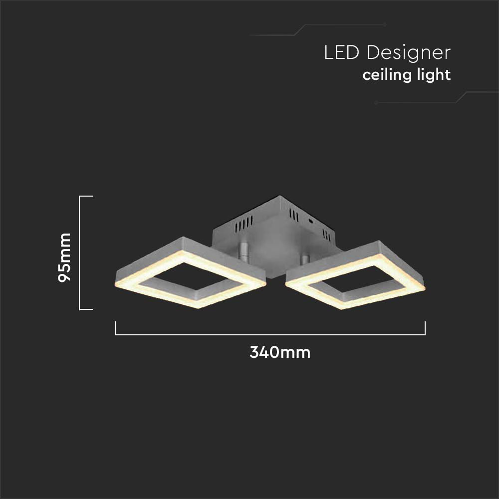 16W Lampa dekoracyjna LED dwuramowa / Barwa: 3000K