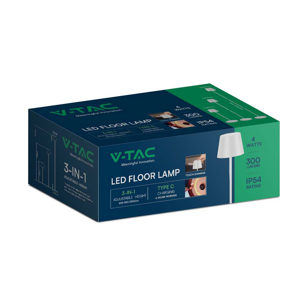 4W Lampa LED / Bateria: 4400mA / Barwa: 3000K / IP54 / Obudowa: Biała