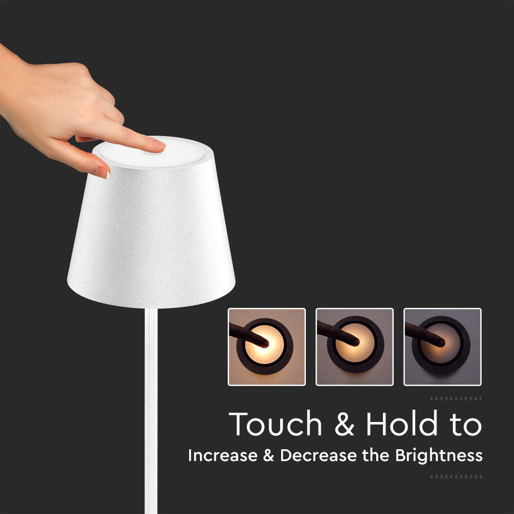 4W Lampa LED / Bateria: 4400mA / Barwa: 3000K / IP54 / Obudowa: Biała
