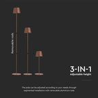 4W Lampa LED / Bateria: 4400mA / Barwa: 3000K / IP54 / Obudowa: Corten