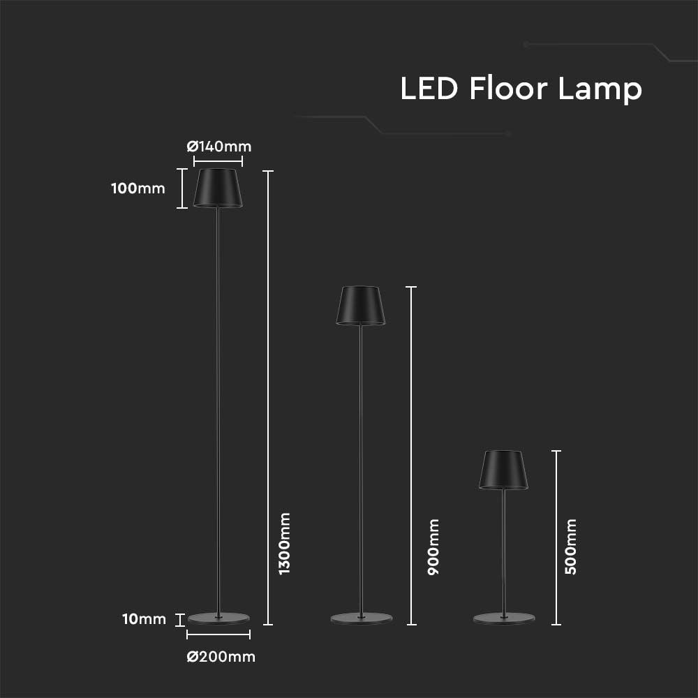 4W Lampa LED / Bateria: 4400mA / Barwa: 3000K / IP54 / Obudowa: Czarna