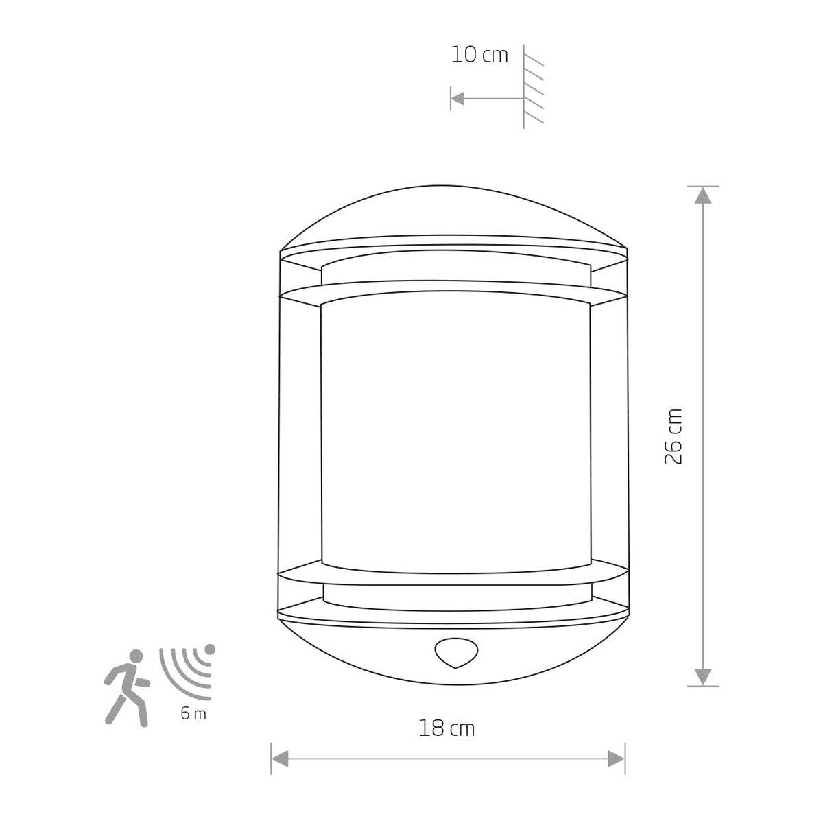 Nowodvorski Lampa ścienna natynkowa QUARTZ SENSOR 1x60W 50/60Hz IP21 - Aluminium lakierowane - Czarny 7016