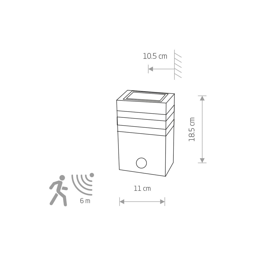 Nowodvorski Lampa ścienna natynkowa RIO SENSOR 10W only LED 50/60Hz IP54 - Aluminium lakierowane - Czarny 7017