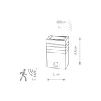 Nowodvorski Lampa ścienna natynkowa RIO SENSOR 10W only LED 50/60Hz IP54 - Aluminium lakierowane - Czarny 7017
