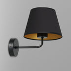 kinkiet Arden black, cone shade dia 130/200, h 150 black/gold 1xE27