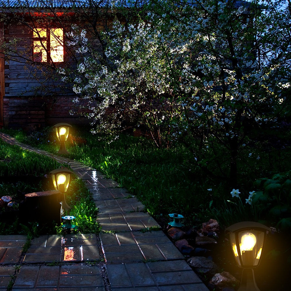 Lampa stojąca ogrodowa / Wysokość: 330mm / Obudowa: Czarna