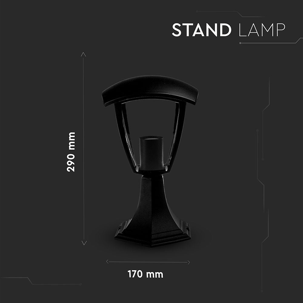 Lampa stojąca ogrodowa / Wysokość: 330mm / Obudowa: Czarna