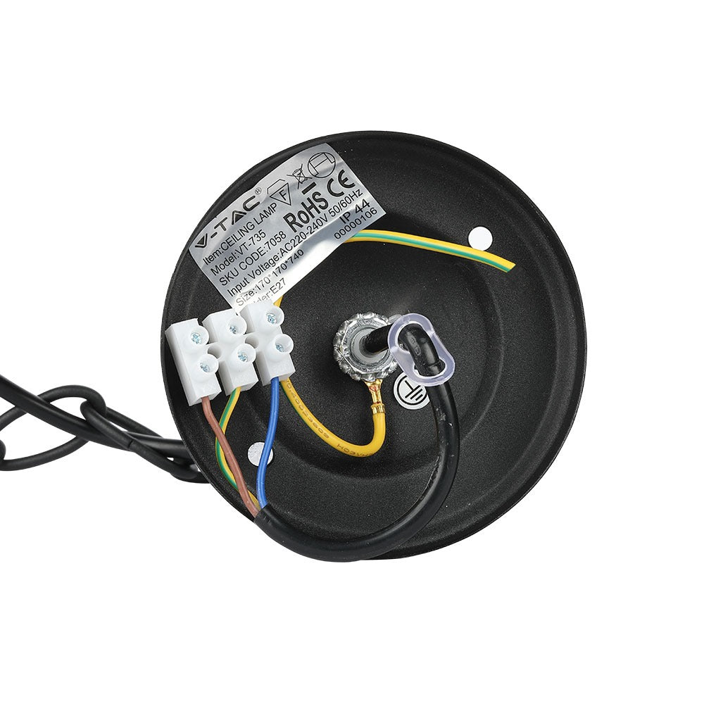 Lampa zwieszana ogrodowa /Okienka: 4x / Obudowa: Czarna
