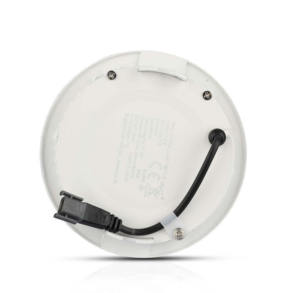 6W Panel LED / Chip SAMSUNG / Barwa:3000K / Okrągły